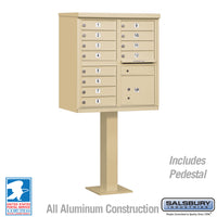 Thumbnail for Cluster Box Unit with 12 Doors and 1 Parcel Locker in Sandstone with USPS Access – Type II 