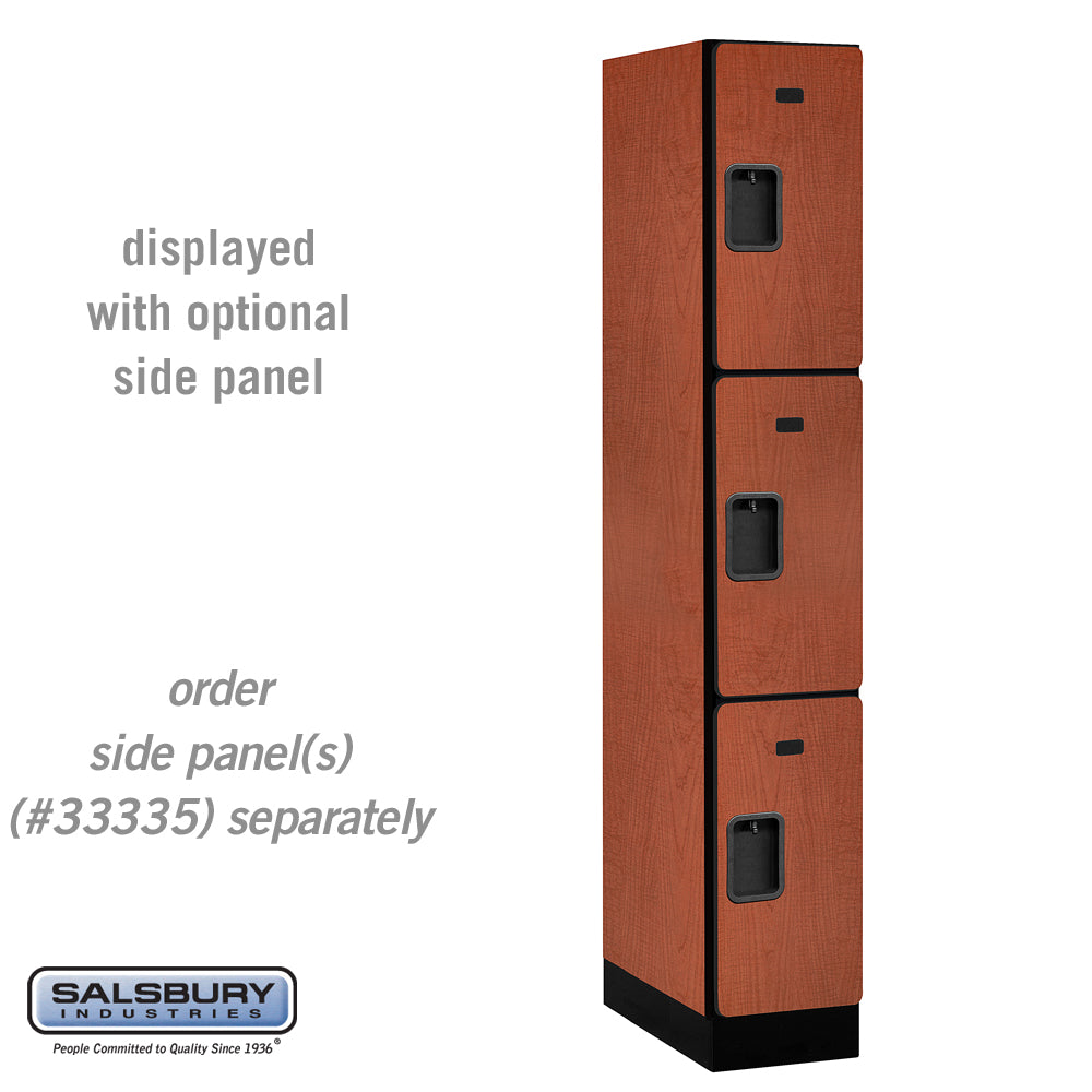 12" Wide Triple Tier Designer Wood Locker - 1 Wide - 6 Feet High - 21 Inches Deep - Cherry