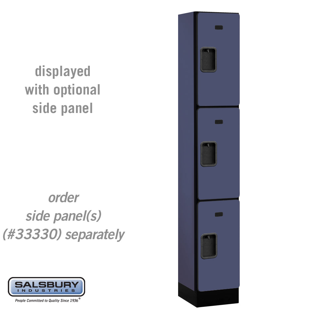 12" Wide Triple Tier Designer Wood Locker - 1 Wide - 6 Feet High - 15 Inches Deep - Blue