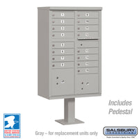 Thumbnail for Cluster Box Unit with 16 Doors and 2 Parcel Lockers in Gray with USPS Access – Type III 