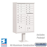 Thumbnail for Cluster Box Unit with 16 Doors and 2 Parcel Lockers in White with USPS Access – Type III 