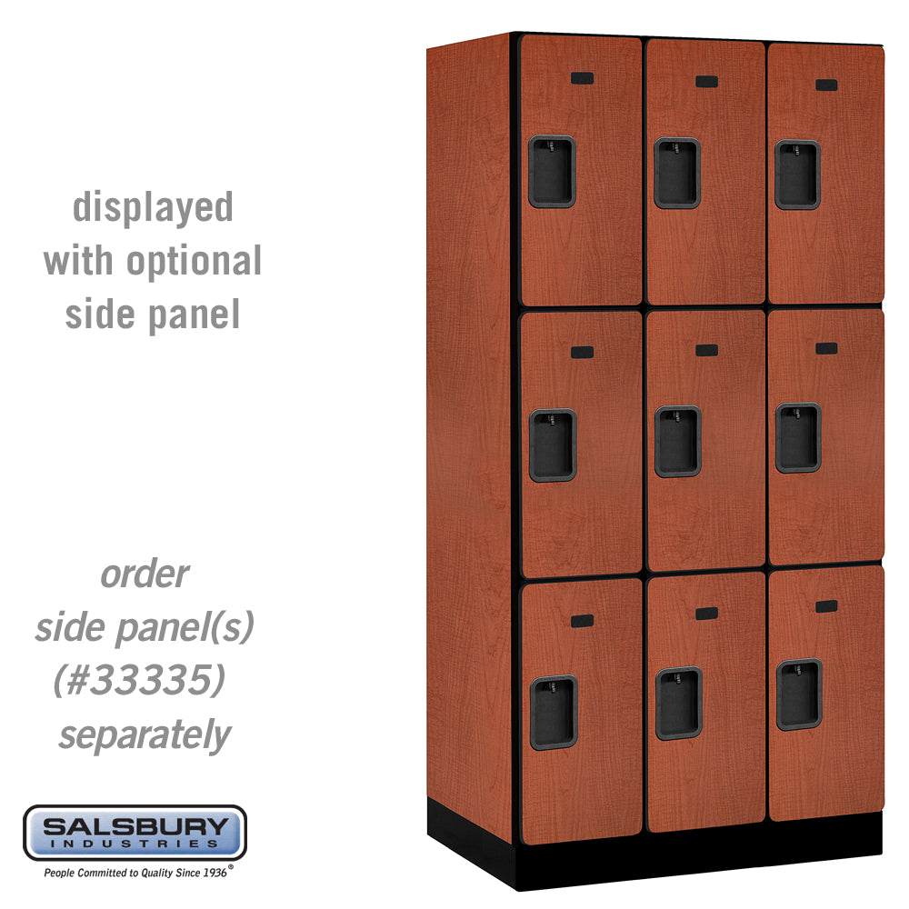 12" Wide Triple Tier Designer Wood Locker - 3 Wide - 6 Feet High - 21 Inches Deep - Cherry