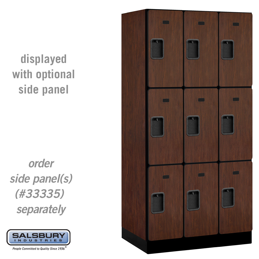 12" Wide Triple Tier Designer Wood Locker - 3 Wide - 6 Feet High - 21 Inches Deep - Mahogany