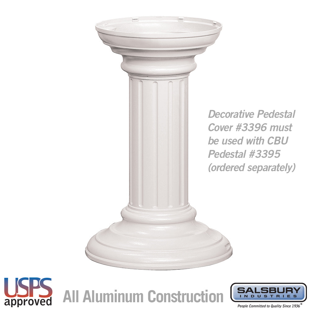 Regency Decorative Pedestal Cover - Tall  - White