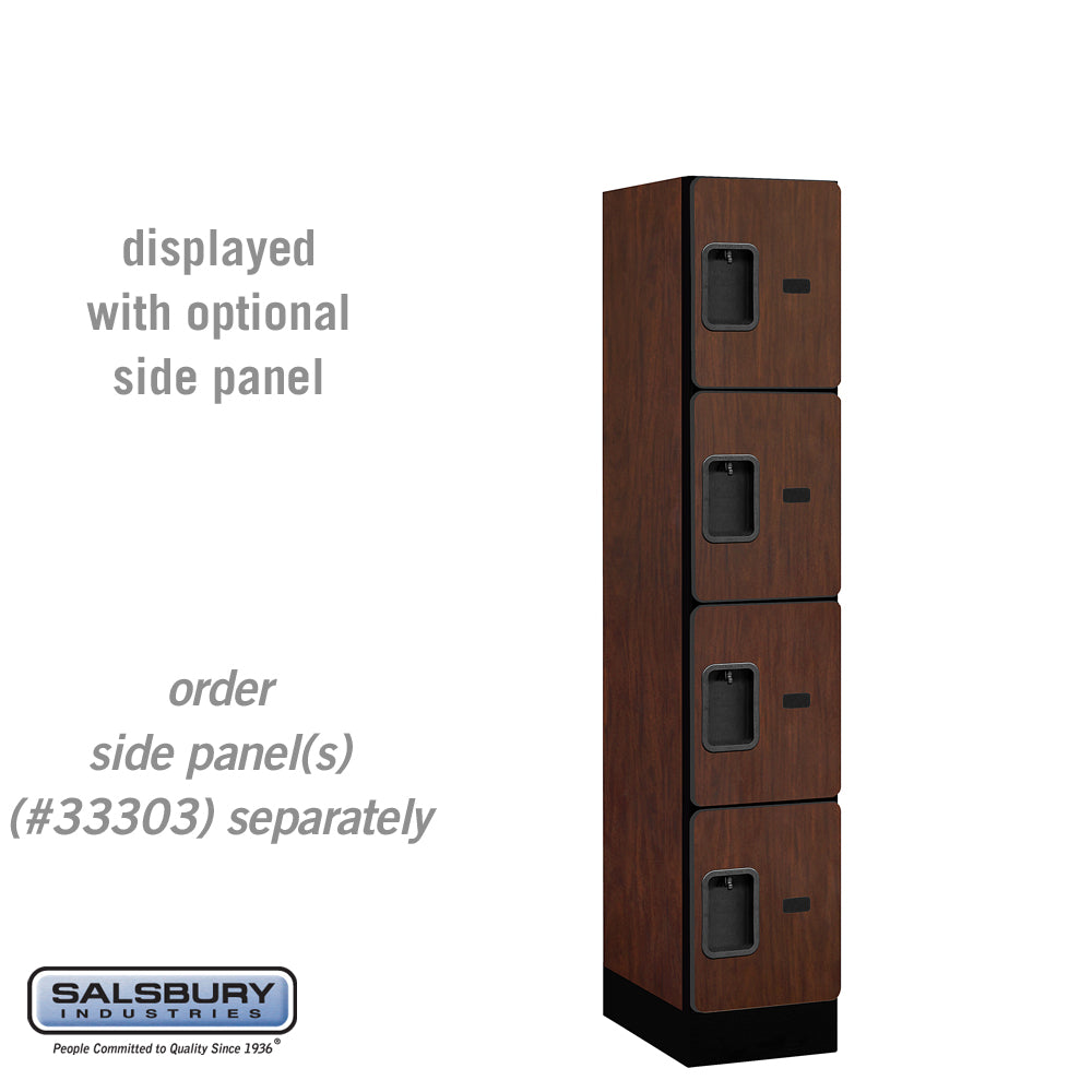 12" Wide Four Tier Designer Wood Locker - 1 Wide - 5 Feet High - 18 Inches Deep - Mahogany