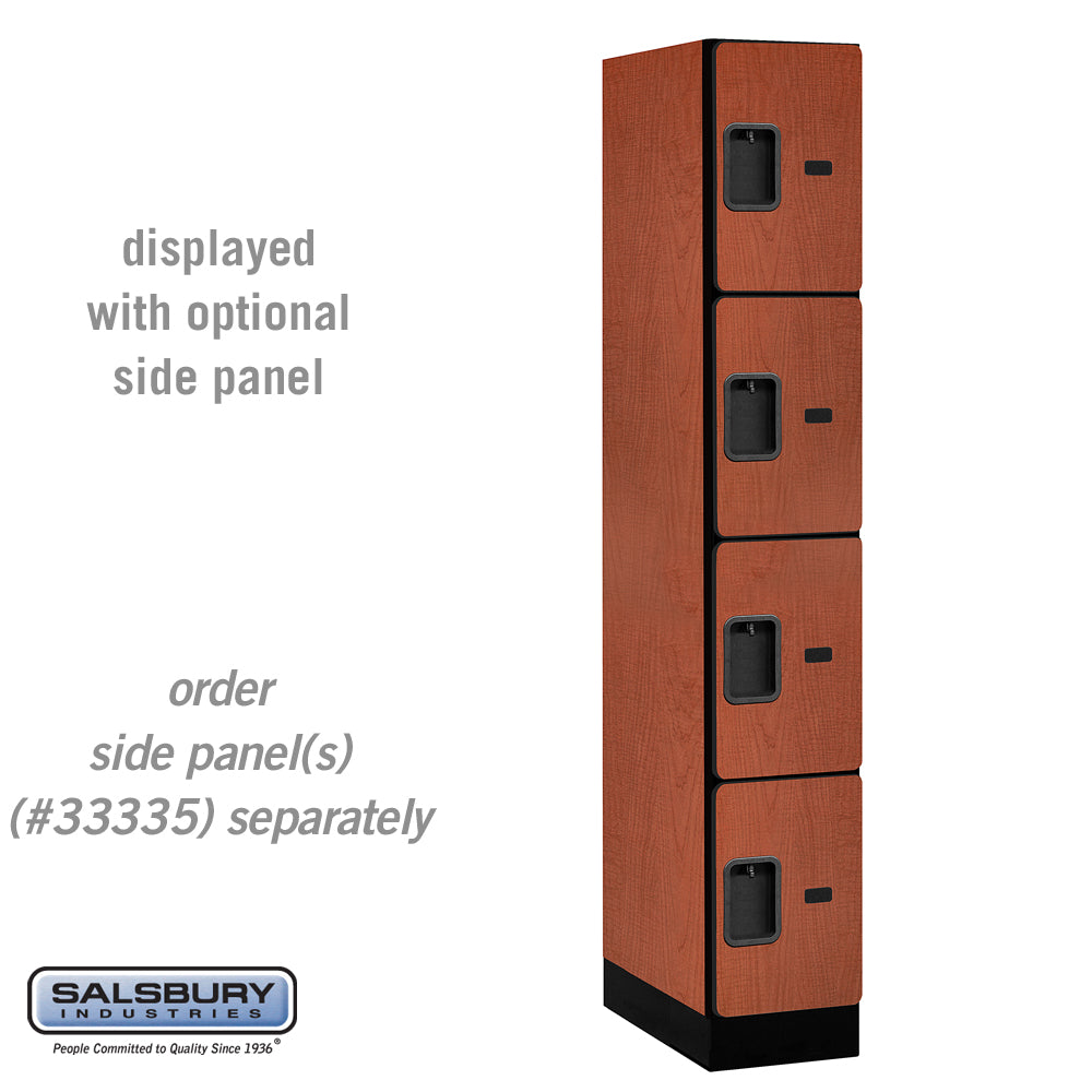 12" Wide Four Tier Designer Wood Locker - 1 Wide - 6 Feet High - 21 Inches Deep - Cherry