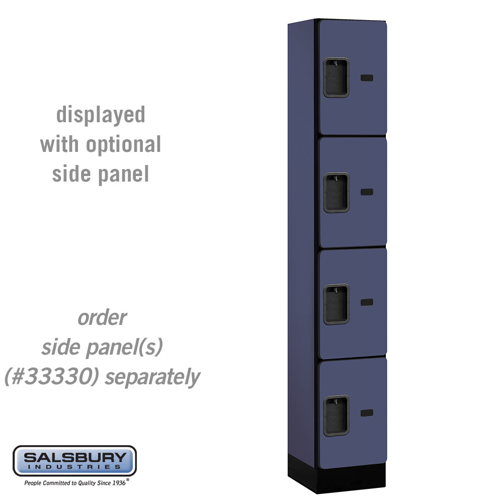 12" Wide Four Tier Designer Wood Locker - 1 Wide - 6 Feet High - 15 Inches Deep - Blue