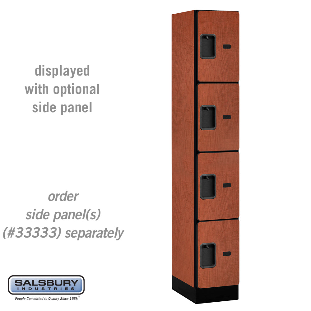 12" Wide Four Tier Designer Wood Locker - 1 Wide - 6 Feet High - 15 Inches Deep - Cherry