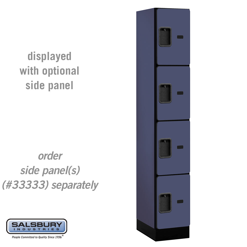 12" Wide Four Tier Designer Wood Locker - 1 Wide - 6 Feet High - 18 Inches Deep - Blue