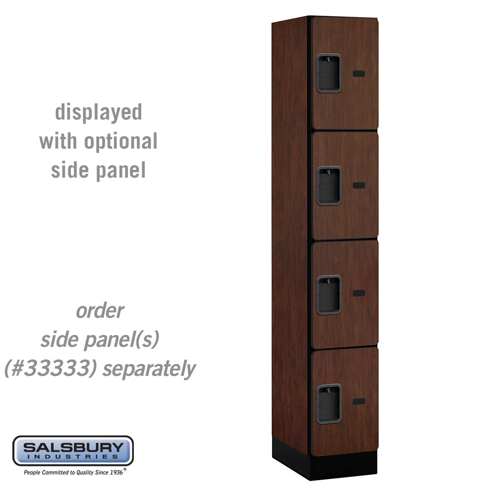 12" Wide Four Tier Designer Wood Locker - 1 Wide - 6 Feet High - 18 Inches Deep - Mahogany