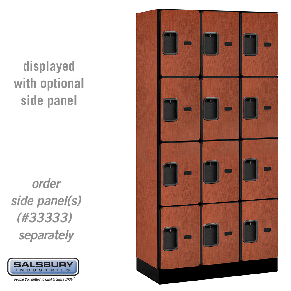 12" Wide Four Tier Designer Wood Locker - 3 Wide - 6 Feet High - 18 Inches Deep - Cherry