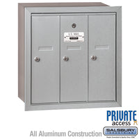 Thumbnail for Vertical Mailbox (Includes Master Commercial Lock) - 3 Doors - Aluminum - Recessed Mounted - Private Access