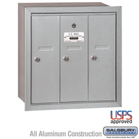 Thumbnail for Vertical Mailbox - 3 Doors - Aluminum - Recessed Mounted - USPS Access