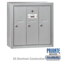 Thumbnail for Vertical Mailbox (Includes Master Commercial Lock) - 3 Doors - Aluminum - Surface Mounted - Private Access