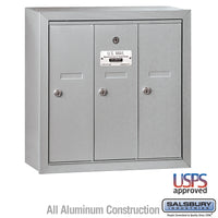 Thumbnail for Vertical Mailbox - 3 Doors - Aluminum - Surface Mounted - USPS Access