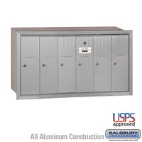 Thumbnail for Vertical Mailbox - 6 Doors - Aluminum - Recessed Mounted - USPS Access