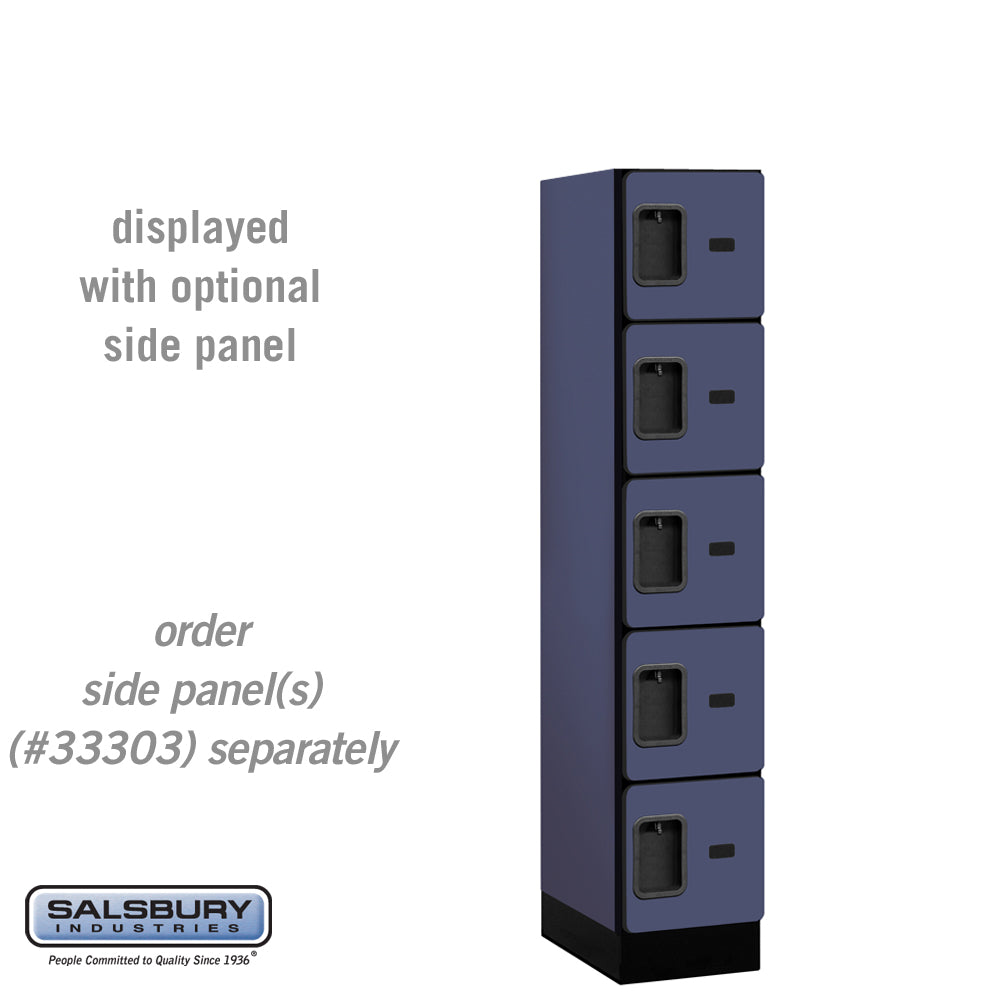 12" Wide Five Tier Box Style Designer Wood Locker - 1 Wide - 5 Feet High - 18 Inches Deep - Blue