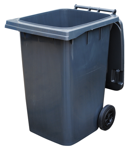 High Density Polyethylene 95 Gallon Trash Can Gray