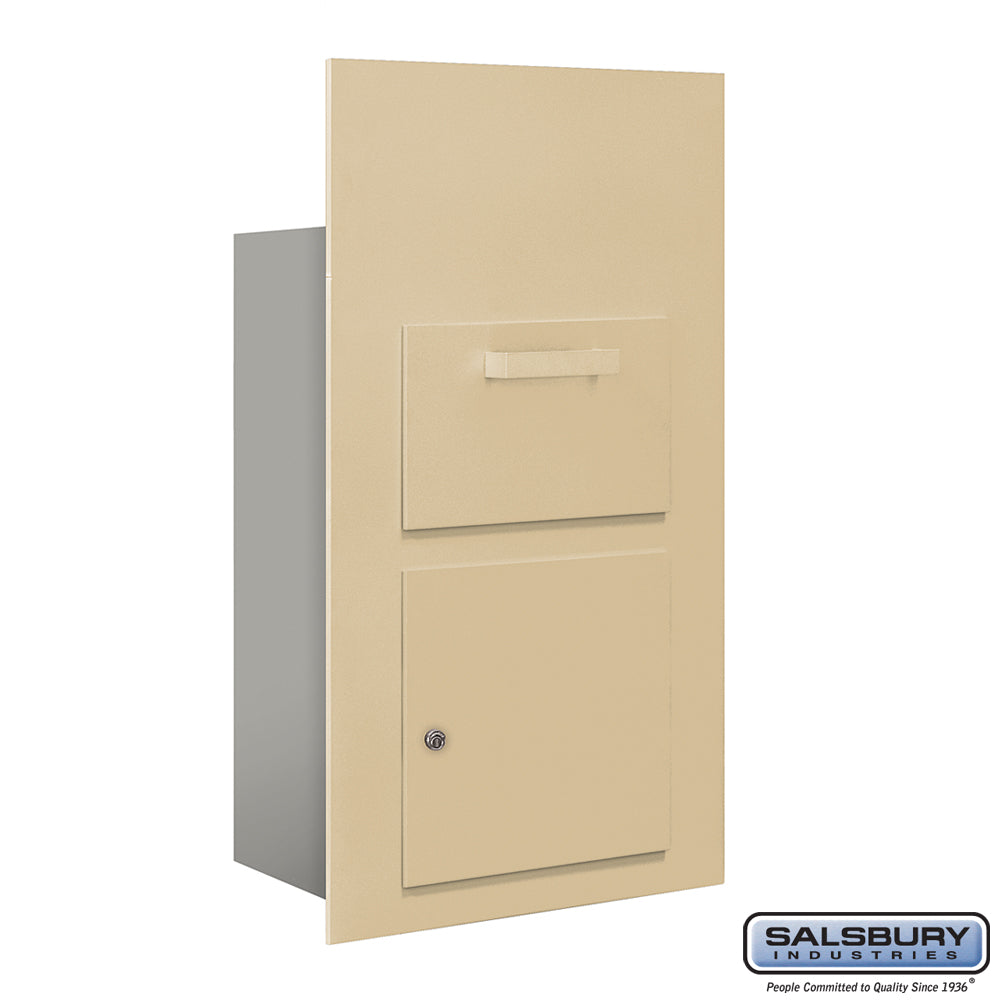 Collection Unit (Includes Master Commercial Lock) - for 6 Door High 4B+ Mailbox Units - Sandstone - Front Loading - Private Access