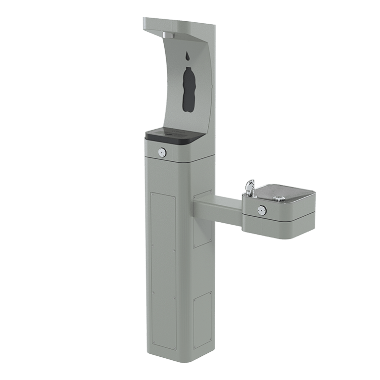 ADA Outdoor Stainless Steel Pedestal Bottle Filler and Fountain