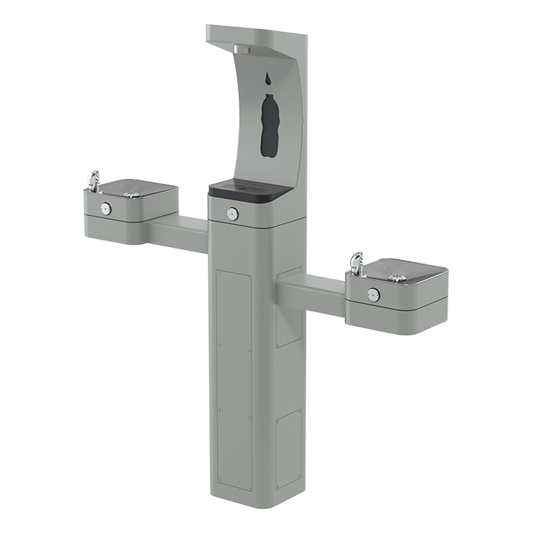 ADA Outdoor Stainless Steel Bottle Filler and Dual Fountain  