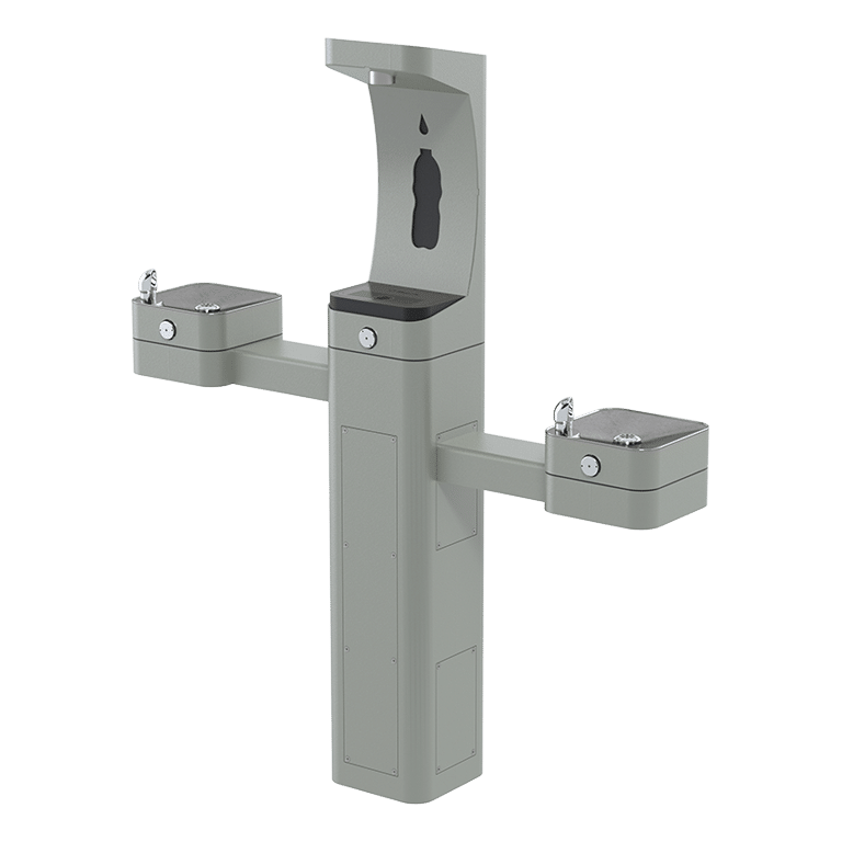 ADA Outdoor Filtered Stainless Steel Bottle Filler and Dual Fountain