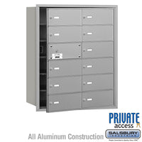 Thumbnail for 4B+ Horizontal Mailbox (Includes Master Commercial Lock) - 12 B Doors (11 usable) - Aluminum - Front Loading - Private Access