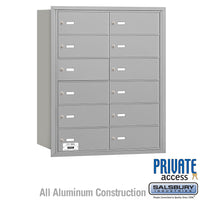 Thumbnail for 4B+ Horizontal Mailbox - 12 B Doors - Aluminum - Rear Loading - Private Access