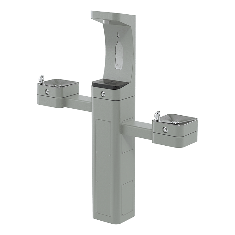 ADA Outdoor Stainless Steel Freeze-Resistant Bottle Filler and Dual Fountain 