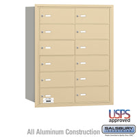 Thumbnail for 4B+ Horizontal Mailbox - 12 B Doors - Sandstone - Rear Loading - USPS Access