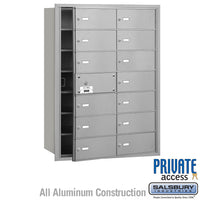 Thumbnail for 4B+ Horizontal Mailbox (Includes Master Commercial Lock) - 14 B Doors (13 usable) - Aluminum - Front Loading - Private Access