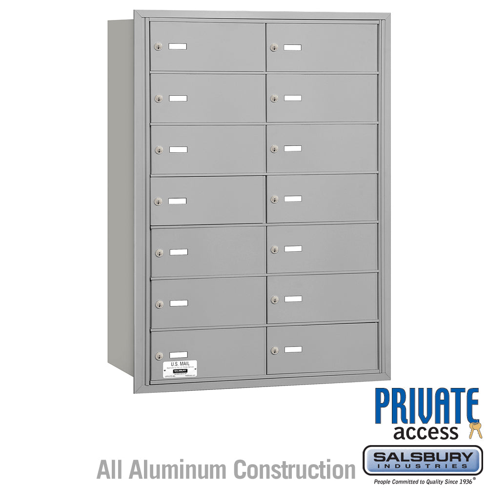 4B+ Horizontal Mailbox - 14 B Doors - Aluminum - Rear Loading - Private Access