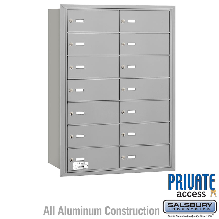 4B+ Horizontal Mailbox - 14 B Doors - Aluminum - Rear Loading - Private Access