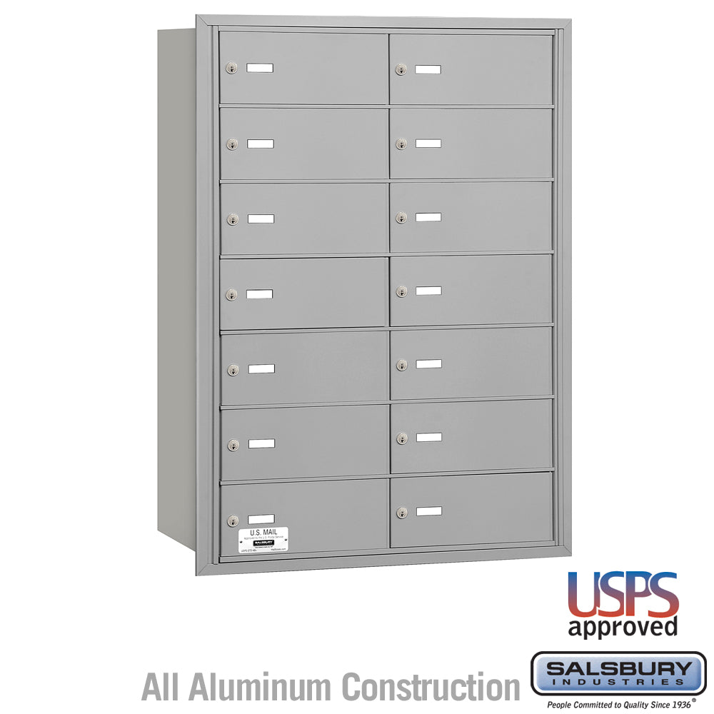 4B+ Horizontal Mailbox - 14 B Doors - Aluminum - Rear Loading - USPS Access