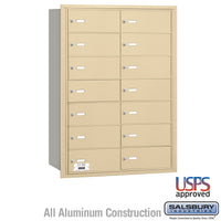 Thumbnail for 4B+ Horizontal Mailbox - 14 B Doors - Sandstone - Rear Loading - USPS Access