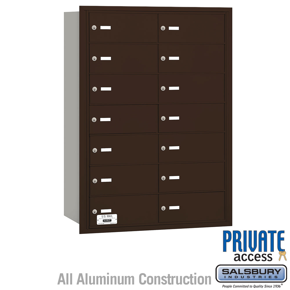 4B+ Horizontal Mailbox - 14 B Doors - Bronze - Rear Loading - Private Access