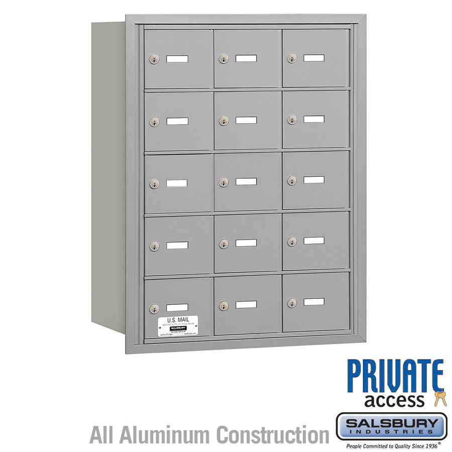 4B+ Horizontal Mailbox - 15 A Doors - Aluminum - Rear Loading - Private Access
