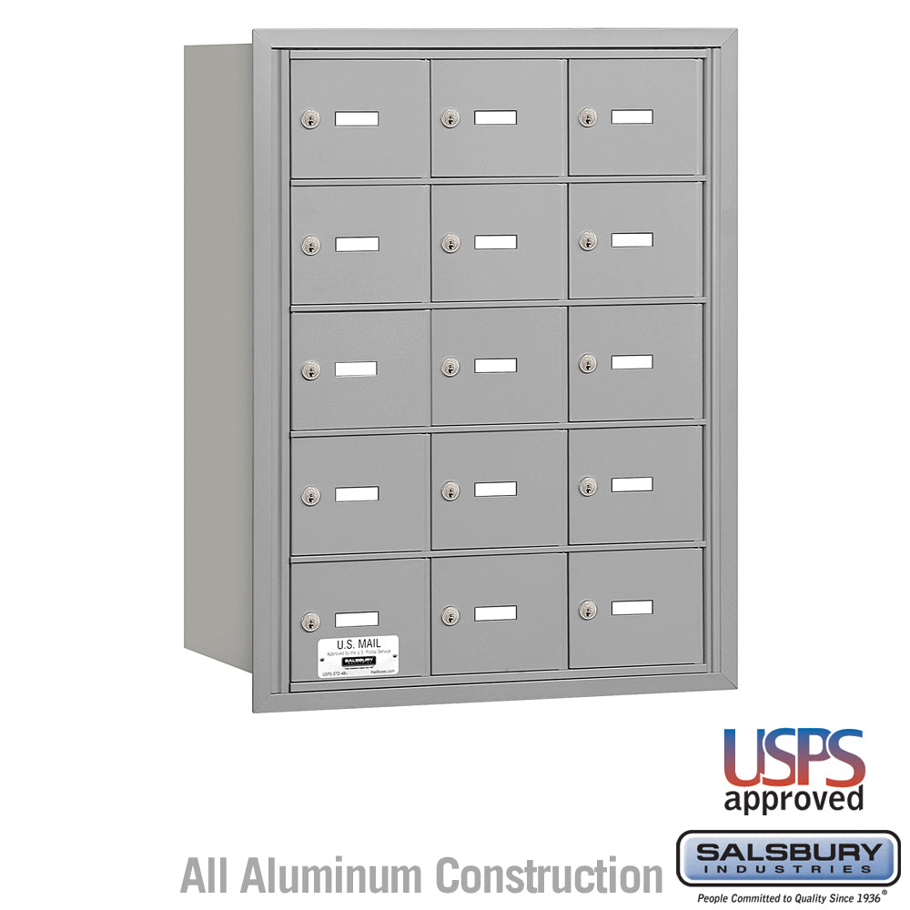 4B+ Horizontal Mailbox - 15 A Doors - Aluminum - Rear Loading - USPS Access