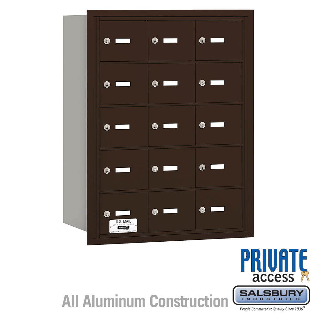 4B+ Horizontal Mailbox - 15 A Doors - Bronze - Rear Loading - Private Access