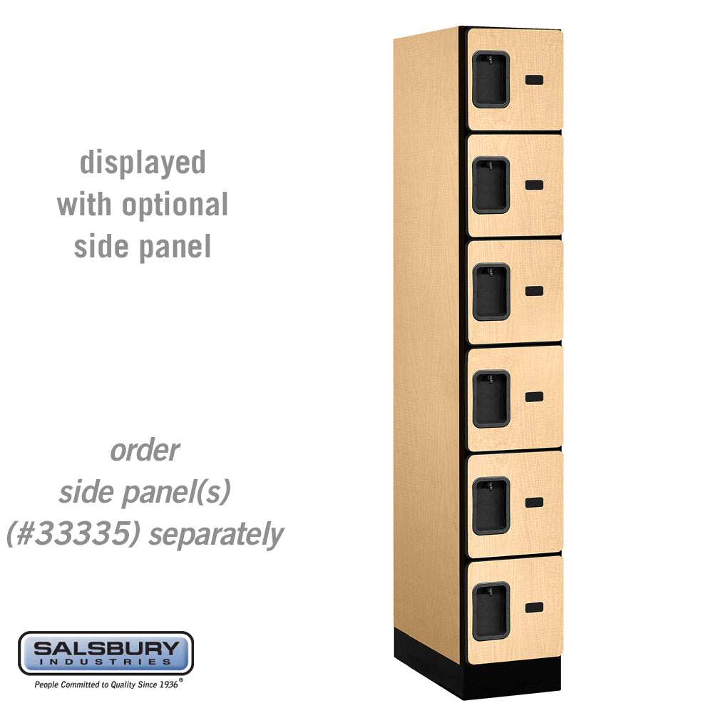 12" Wide Six Tier Box Style Designer Wood Locker - 1 Wide - 6 Feet High - 21 Inches Deep - Maple