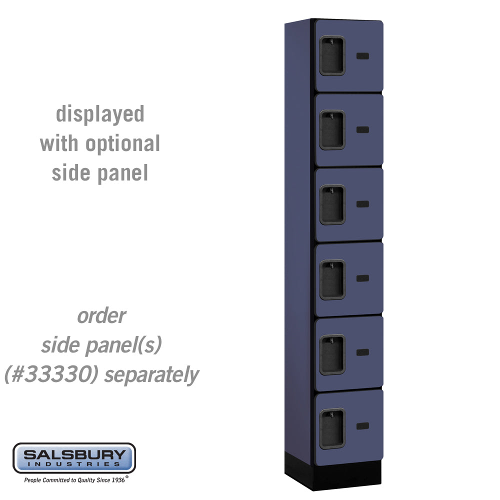 12" Wide Six Tier Box Style Designer Wood Locker - 1 Wide - 6 Feet High - 15 Inches Deep - Blue