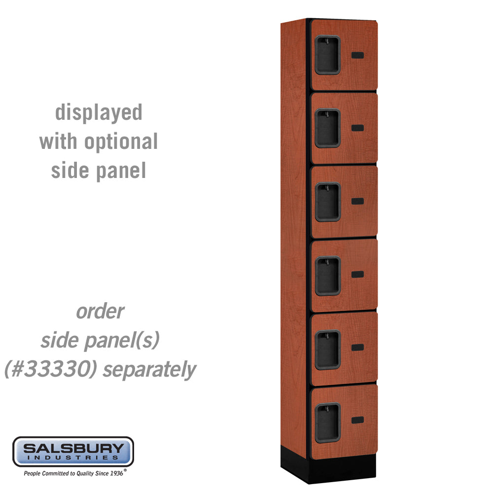 12" Wide Six Tier Box Style Designer Wood Locker - 1 Wide - 6 Feet High - 15 Inches Deep - Cherry