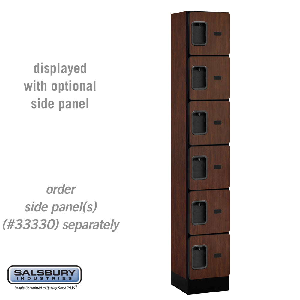 12" Wide Six Tier Box Style Designer Wood Locker - 1 Wide - 6 Feet High - 15 Inches Deep - Mahogany