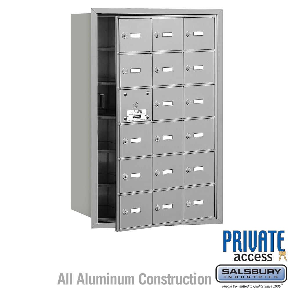 4B+ Horizontal Mailbox (Includes Master Commercial Lock) - 18 A Doors (17 usable) - Aluminum - Front Loading - Private Access