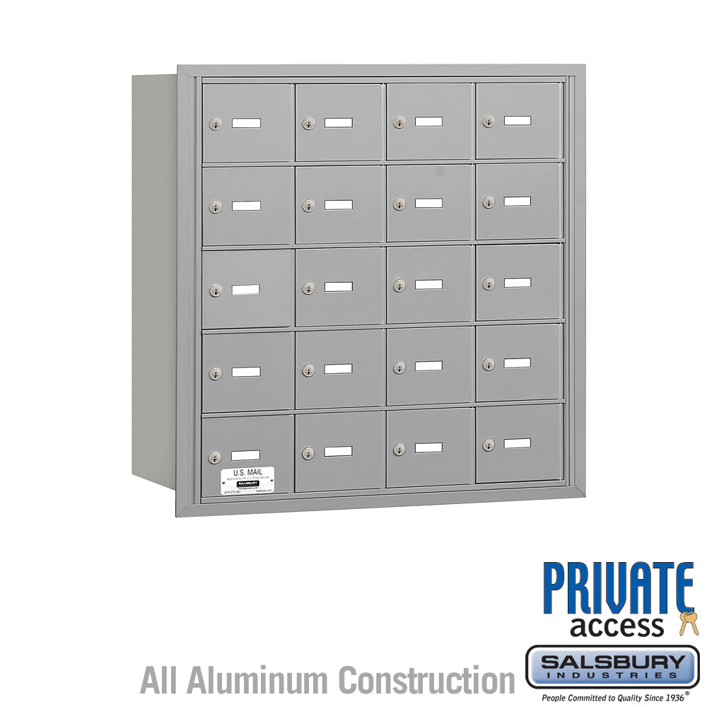 4B+ Horizontal Mailbox - 20 A Doors - Aluminum - Rear Loading - Private Access