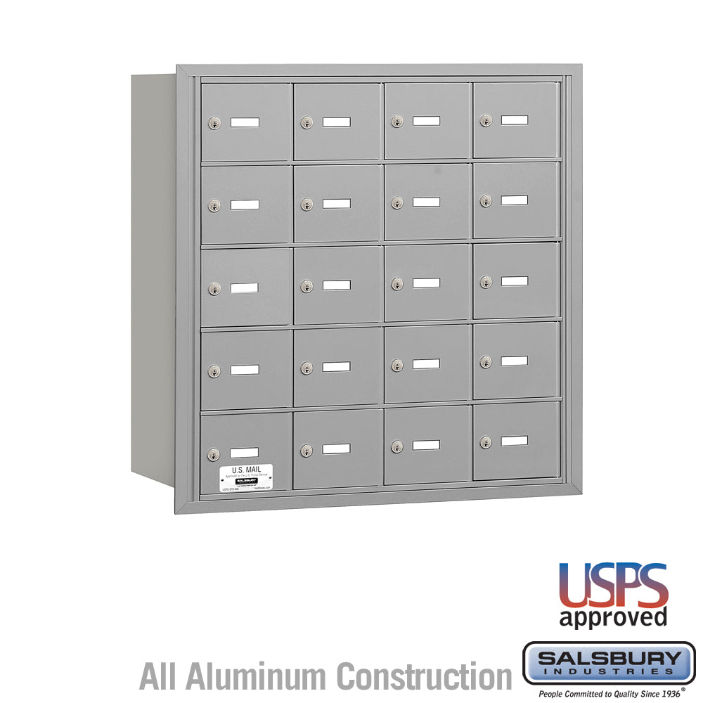 4B+ Horizontal Mailbox - 20 A Doors - Aluminum - Rear Loading - USPS Access