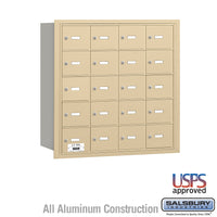 Thumbnail for 4B+ Horizontal Mailbox - 20 A Doors - Sandstone - Rear Loading - USPS Access