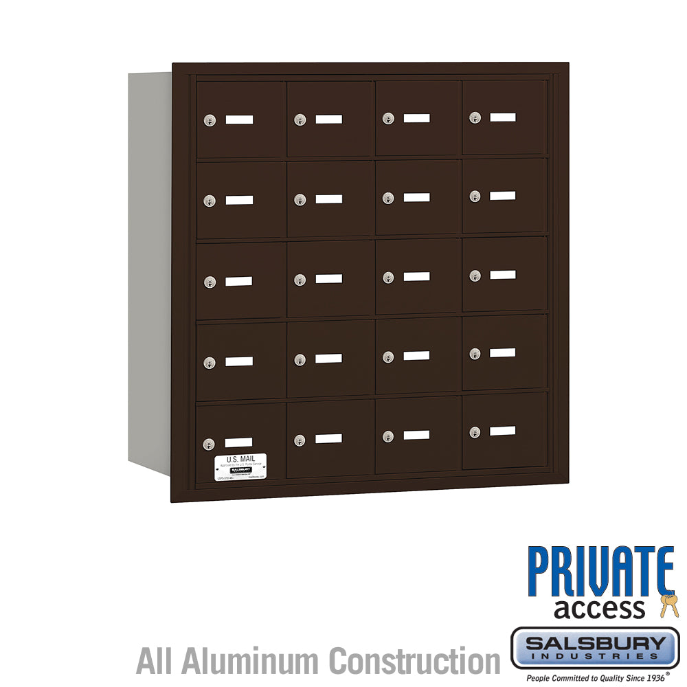 4B+ Horizontal Mailbox - 20 A Doors - Bronze - Rear Loading - Private Access