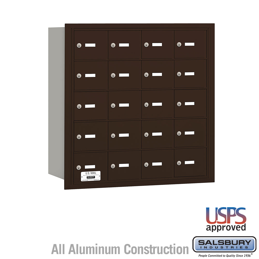 4B+ Horizontal Mailbox - 20 A Doors - Bronze - Rear Loading - USPS Access