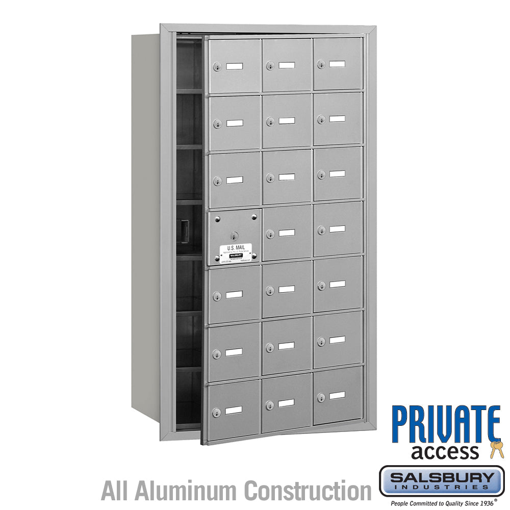 4B+ Horizontal Mailbox (Includes Master Commercial Lock) - 21 A Doors (20 usable) - Aluminum - Front Loading - Private Access